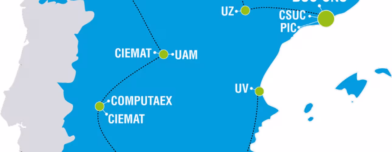 Mapa de la RES - Red Española de Supercompuatción