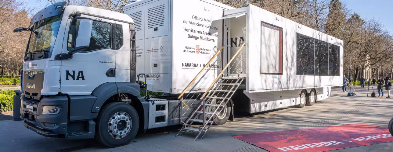 La Oficina Móvil de Atención Ciudadana, que ofrecerá servicio en Corella entre 14 y el 18 de julio.