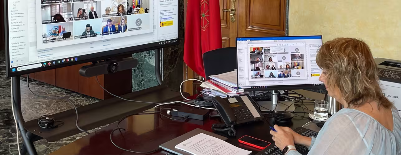 La vicepresidenta Ollo durante la reunión del Consejo Territorial de Memoria.